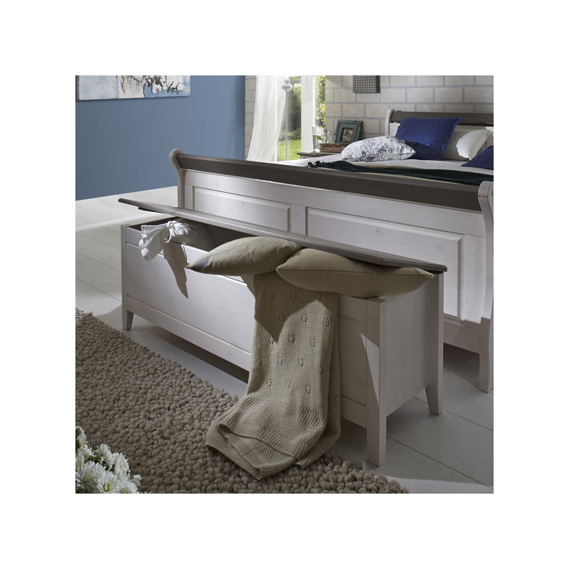 Addie Blanket Chest, White/Grey