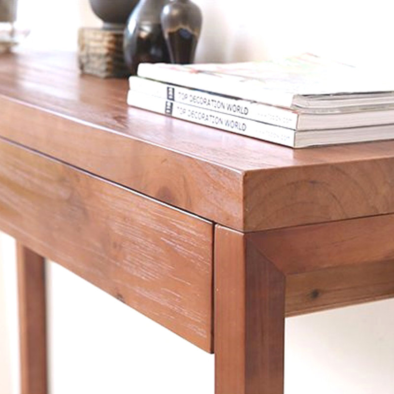 Modern Chinese Style Solid Pine Entryway Table, 33.5" H x 55.1" W x 11.8" D