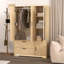 Garde-robe 4 portes avec miroir