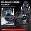 Fauteuil de jeu ergonomique inclinable en similicuir, pivotant et jeu vidéo de massage avec repose-pieds-482003454-524188306