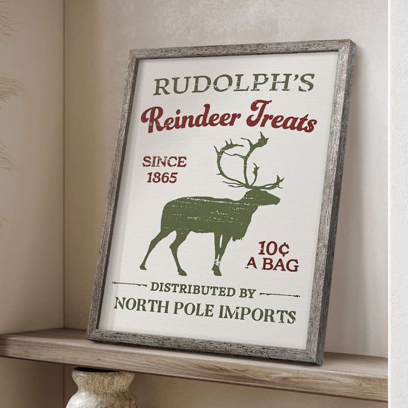 «Christmas Farm Sign Collection», reproduction encadrée en bois massif, H 15 po x l 12 po