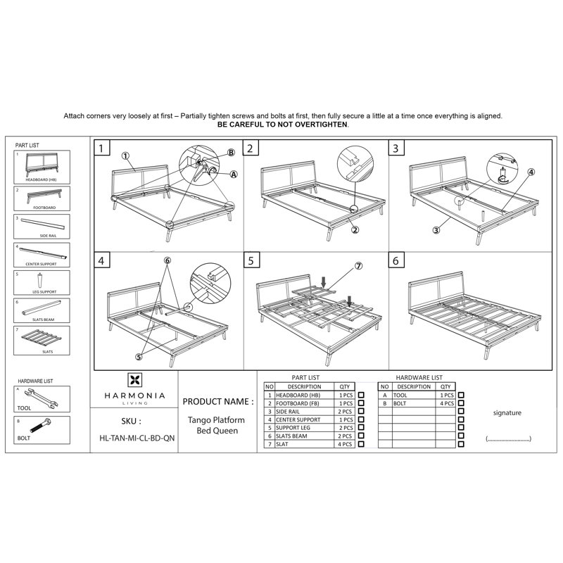 Tango Solid Wood Bed, King