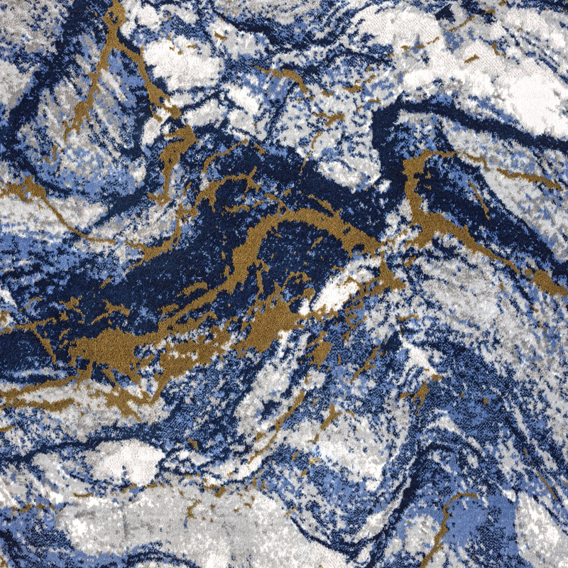 Blue and Gray Abstract 6' x 9' Area Rug