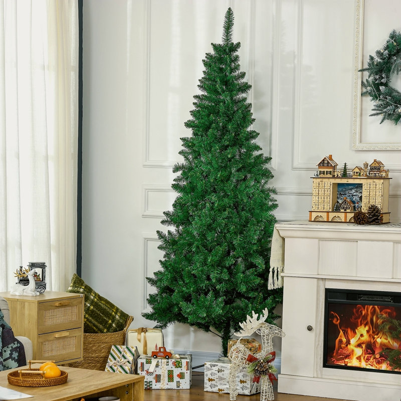 Demi-arbre de Noël artificiel 7 pi avec 52 branches, ouverture automatique, base en acier