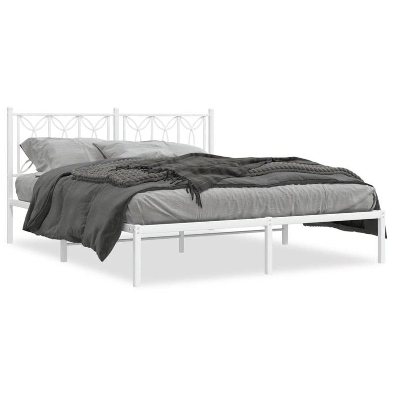 Gonzales Metal Bed, European Single (90 x 200cm), White