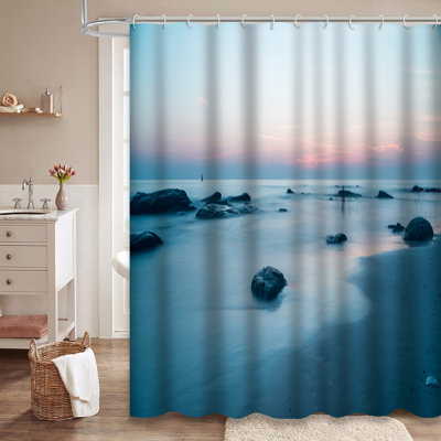 Rideau de douche avec 12 crochets Sea Dawn