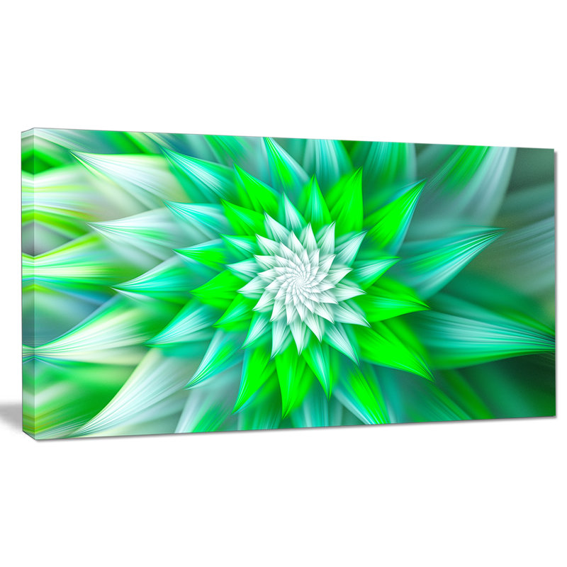 « large fleur vert », impression sur toile, H 16 po x l 32 po x P 1 po