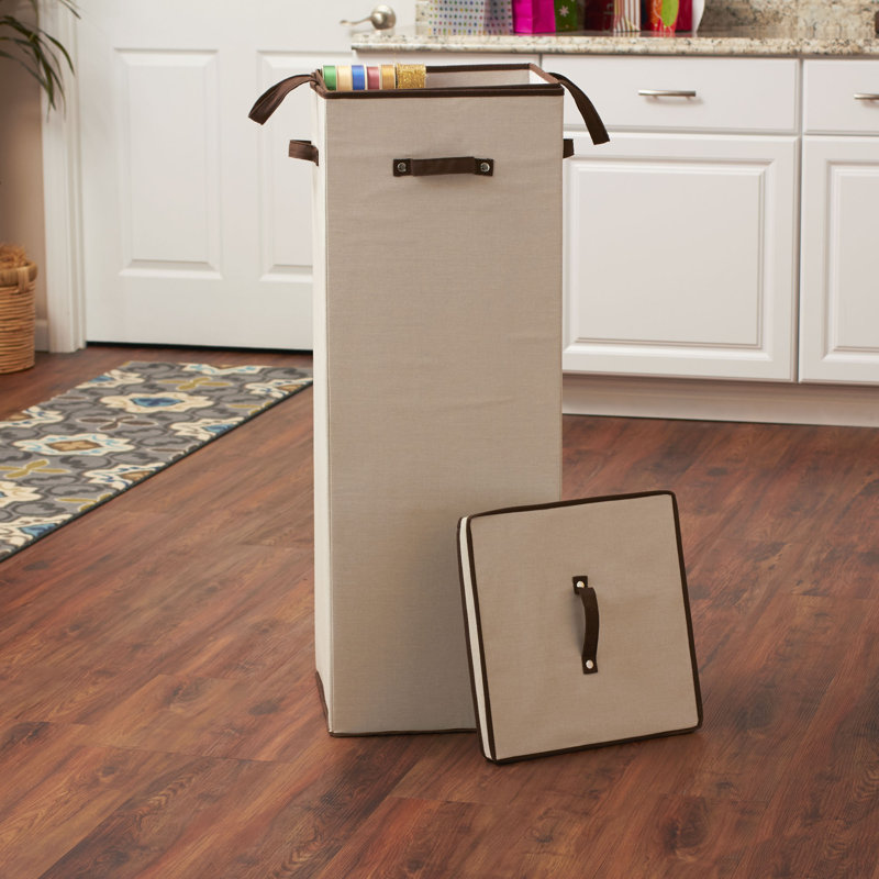 Tall Wrapping Paper Organizer Storage Box with Lift‑Out Ribbon Tray