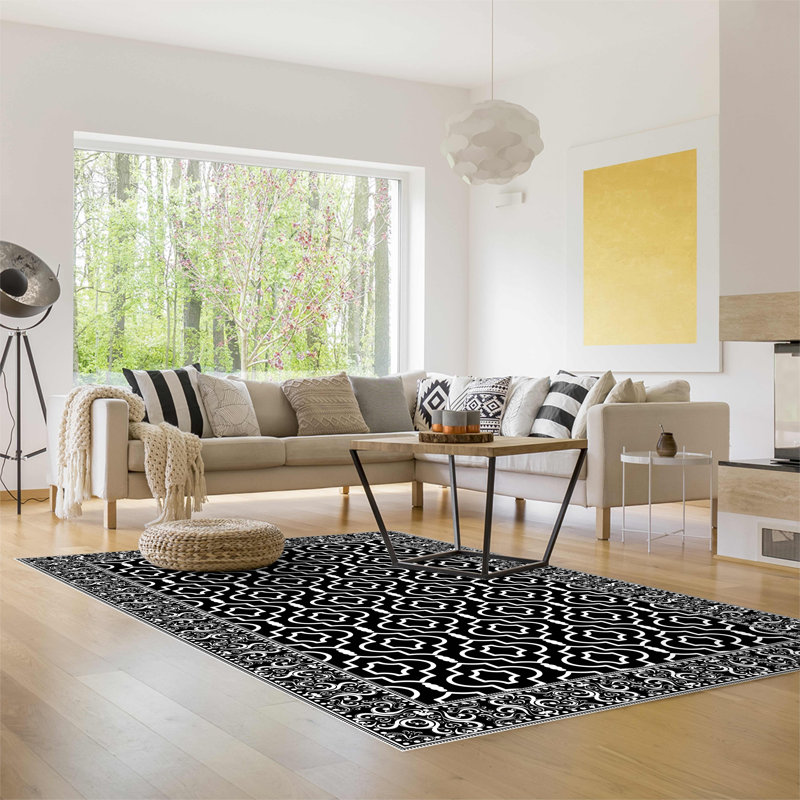 Bynoe Non-Slip Geometric Indoor Doormat, Rectangular 136 x 203cm