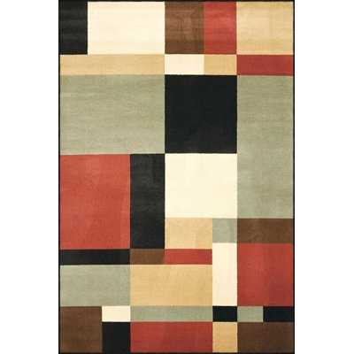 Washable Rectangular Checkered Multicolor Patterned Decorative Area Rug