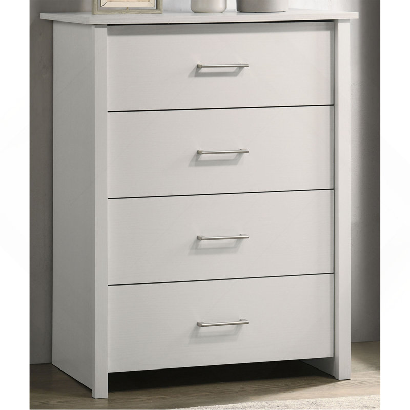 Commode à tiroirs et commode avec poignées, Blanc