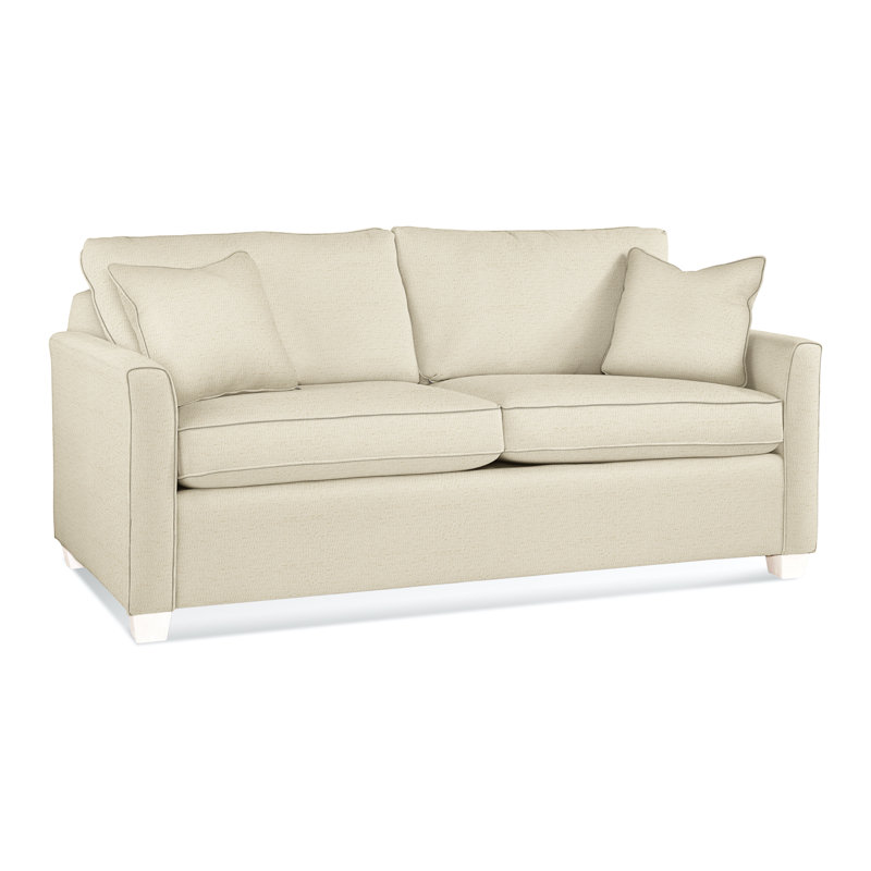 Charleston 77" Sleeper Sofa, Frost White, Gel Memory Foam, Ivory Polyester Blend