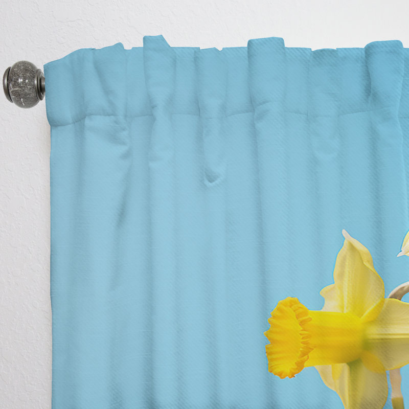 Angleton - Daffodils Curtain - Rideau floral obscurcissant - 1 panneau, L 52 po x L 120 po