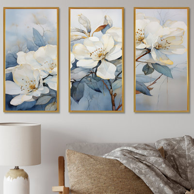 Minimalist Rhododendron Petal Poetry - Rhododendron Canvas Art Set