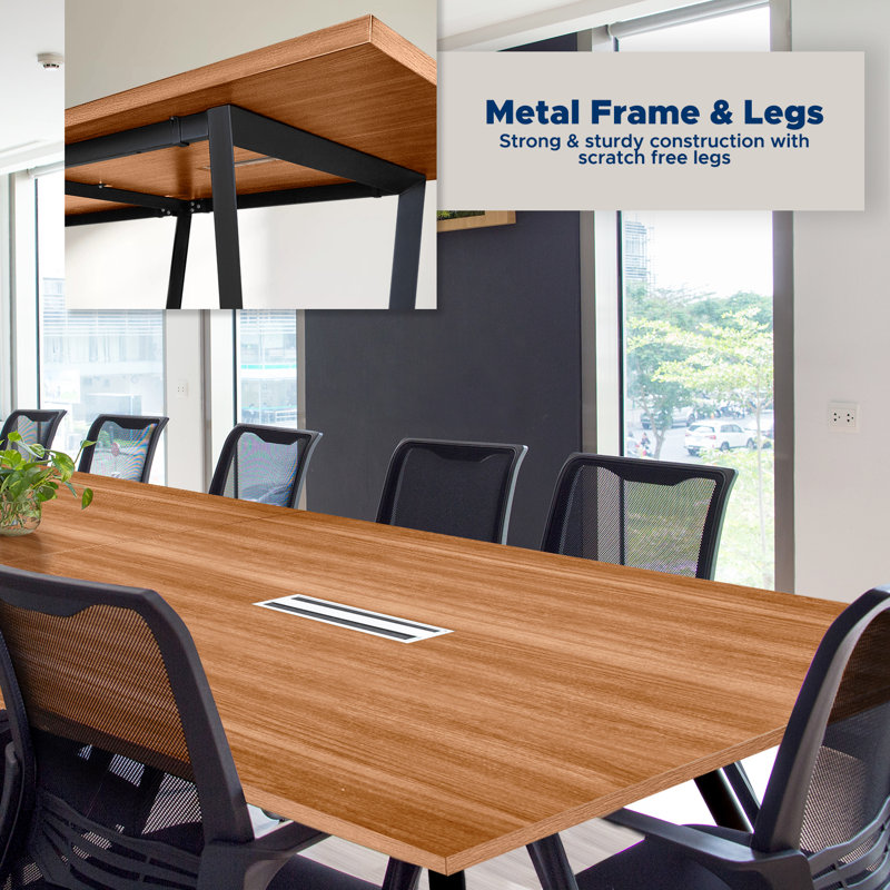 Rectangular Conference Table, H 30 po x L 120 po x l 47 po, Naturel