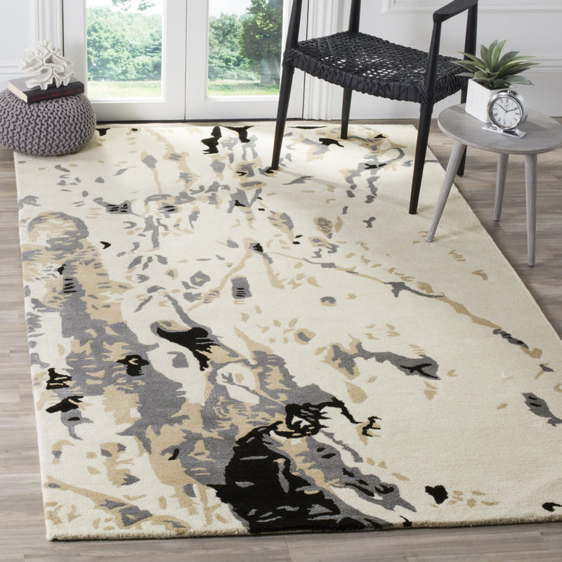 Tapis en laine touffeté à la main Jefferson, Carré 5 pi