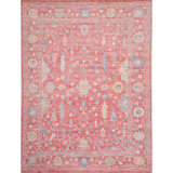 Wool Oriental Area Rug in Red