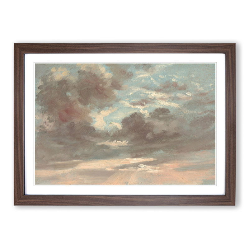 Stormy Sunset by John Constable - Picture Frame Painting, 36cm H x 48cm W x 2cm D, Walnut Framed