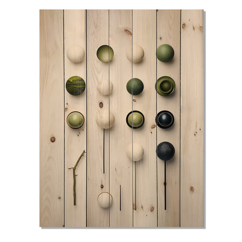 Brockville - Impression de bois sportif sur bois de pin naturel, H 44 po x l 34 po