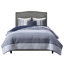 Couette bleu marine, grand lit/queen. Lit élégant et chaud. Garnissage inclus. Lavable à la machine à vapeur. Ensemble de 4 pièces. Grand lit/queen. Infroissable.