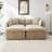 Modern Chenille Loveseat Sofa Couch With Ottoman-1360277076-1360277077