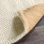 Herringbone 2x3 Hand Woven Wool Blend Fabric Ivory Rug-1359976080