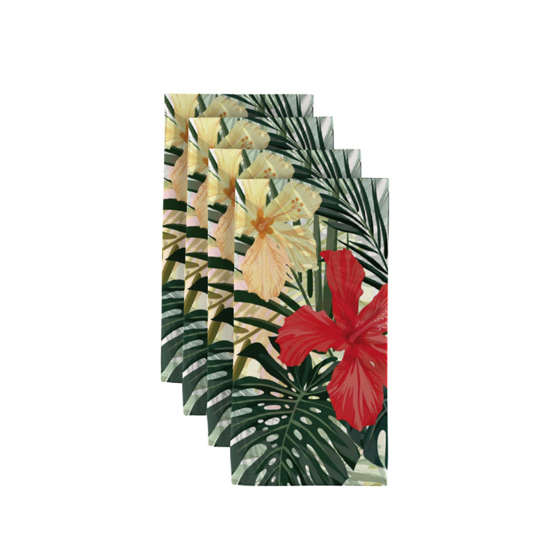 Polyester Floral Square Napkin