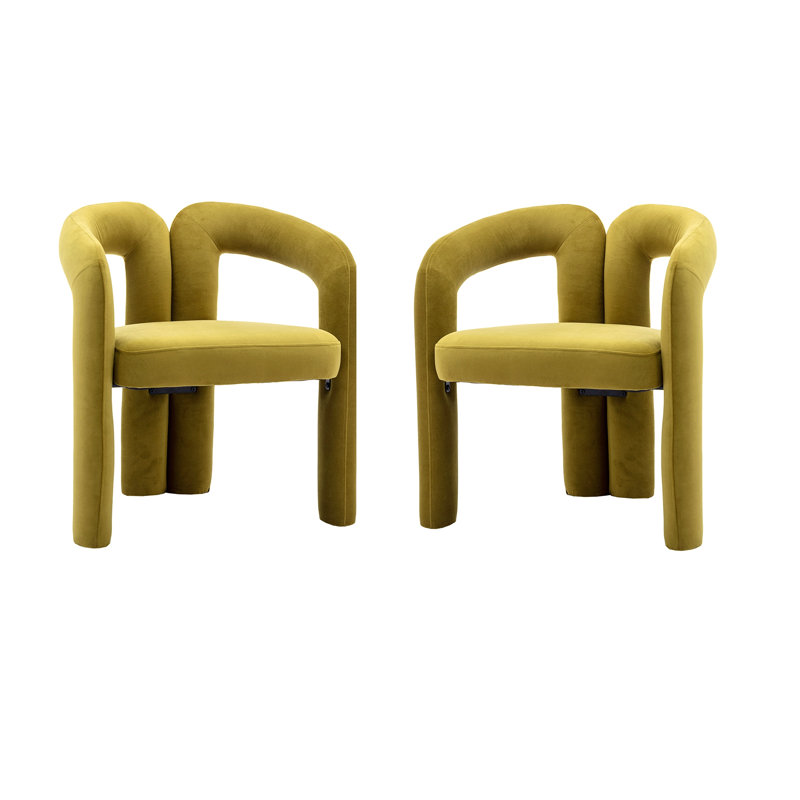 Fauteuil de cuisine en velours rembourré, Olive
