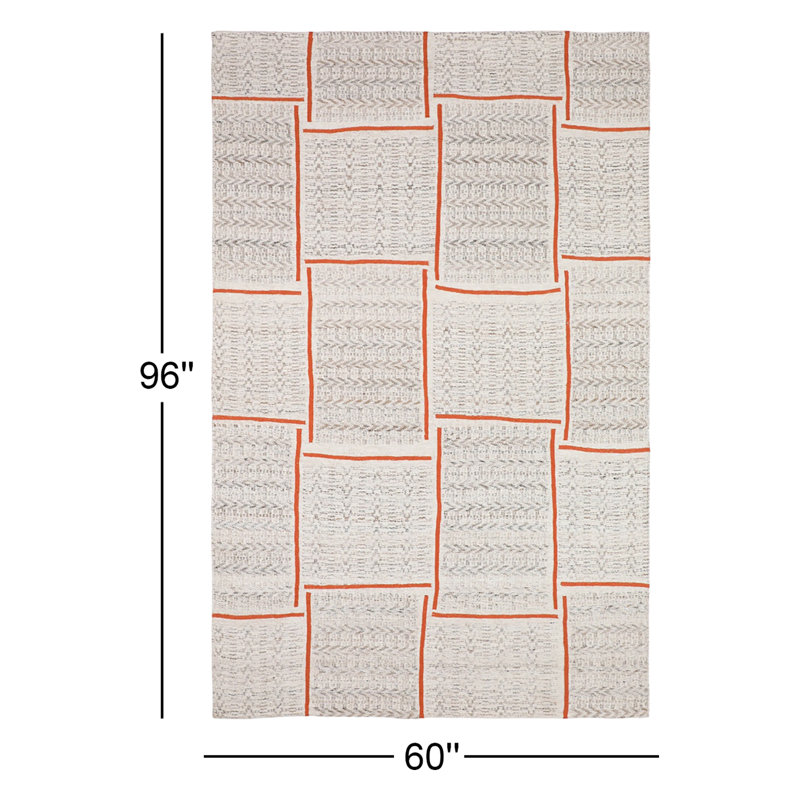 Camp Chairs Plaid Area Rug, Rectangle 5' x 8'