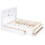 Grand lit plateforme avec rangement et 8 tiroirs - Tête de lit en bois massif blanc durable