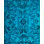 Overdyed Hand-Knotted Wool Modern-Contemporary Blue Area Rug 6' 2" x 6' 3"