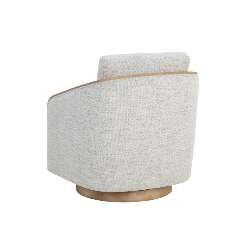 Swivel Chair, Gray Polyester, Brown