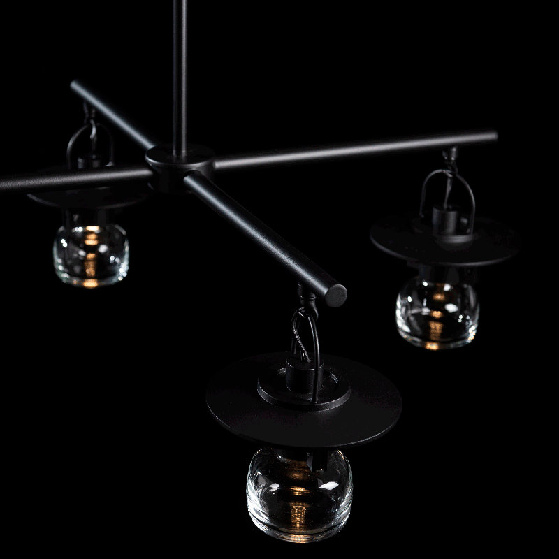 Mason 4 - Light Outdoor Chandelier, Coastal Black