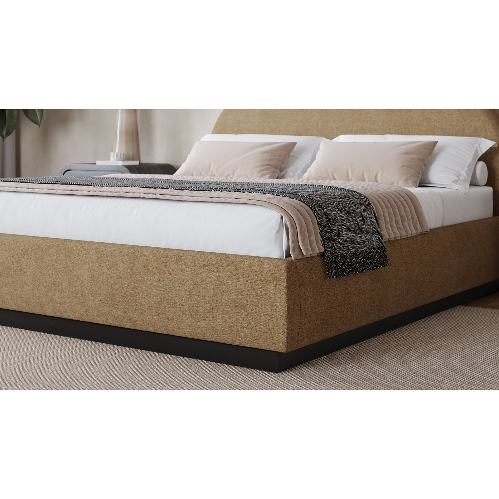 Benni Upholstered Bed, King, Porcini