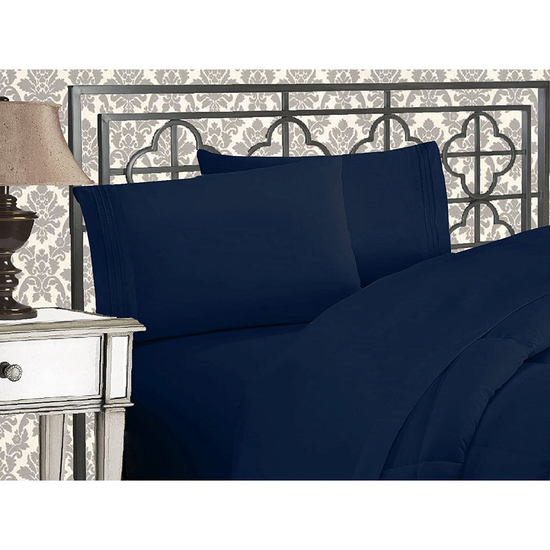 Microfiber Sheet Set, Navy, King