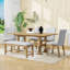Lourdez 6-Piece Dining Set,Table with Upholstered Chairs and Bench-2067431812