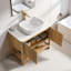 36 lavabos de meuble-lavabo autoportant en bambou grain de bois