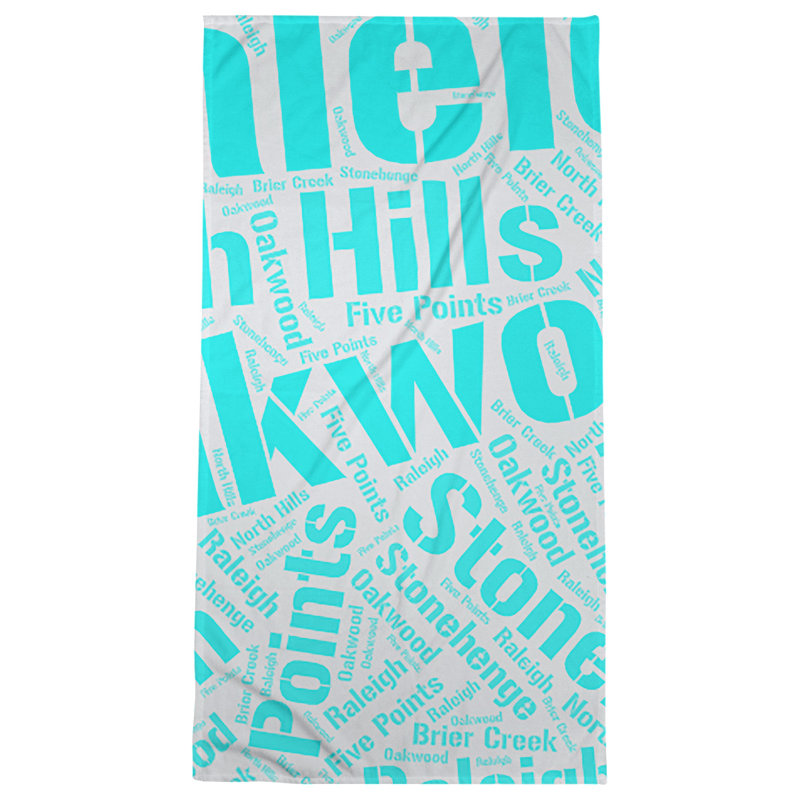 Bath Towel, Raleigh, Cyan, Microfiber