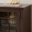 Meuble télé 70 po en fausse pierre cerise, rangement à 2 portes, compatibilité 75 po, 6 découpes de câbles, 3 tablettes réglables