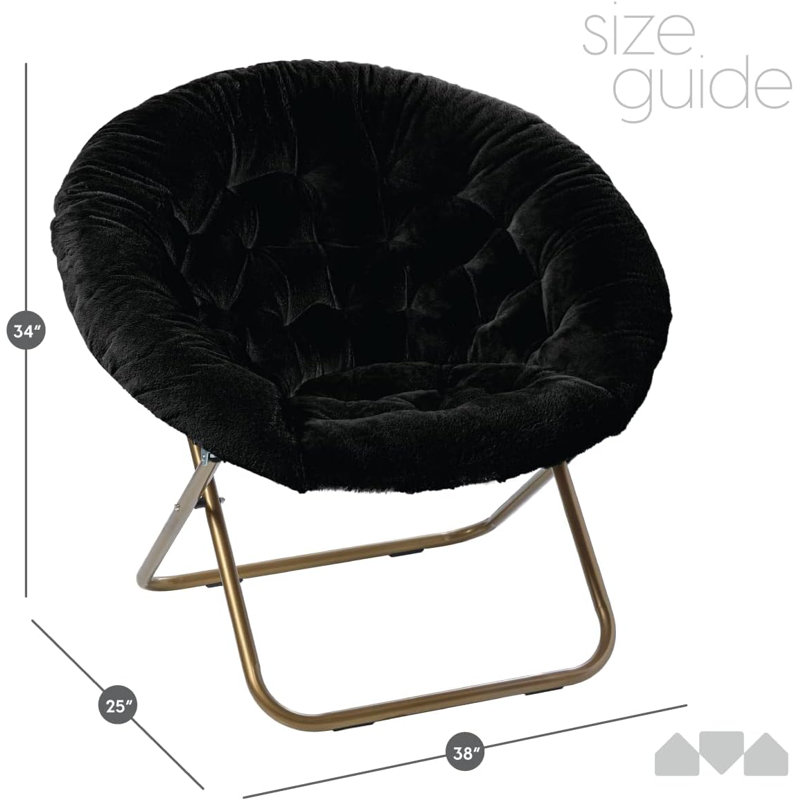 Donamarie Upholstered Accent Chair, Black Faux Fur