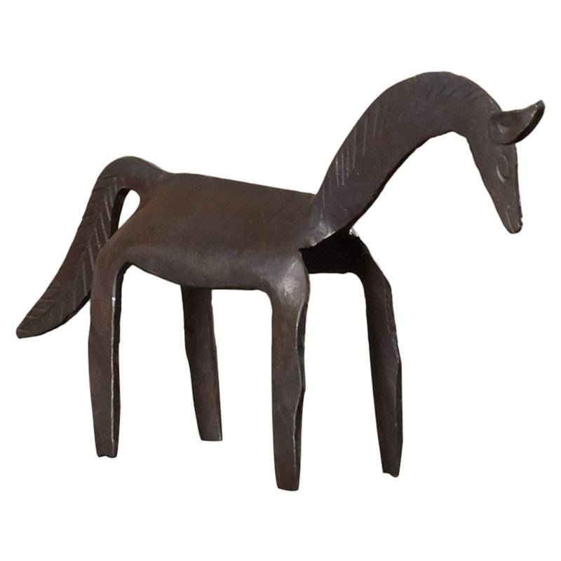 Cheval de fer primitif, H 10 po x l 8,25 po x P 1,5 po