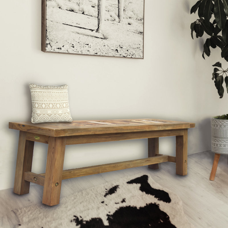 Recycled Teak Bench, Natural/Unfinished