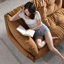 Canapé modulaire 94,49 po en polyester brun-129441889
