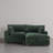 2 - Piece Upholstered Green Faux Rabbit Fur Flannel Reversible Modular Sofa Living Room Sectional Couch with Pillows-926571003-926571002