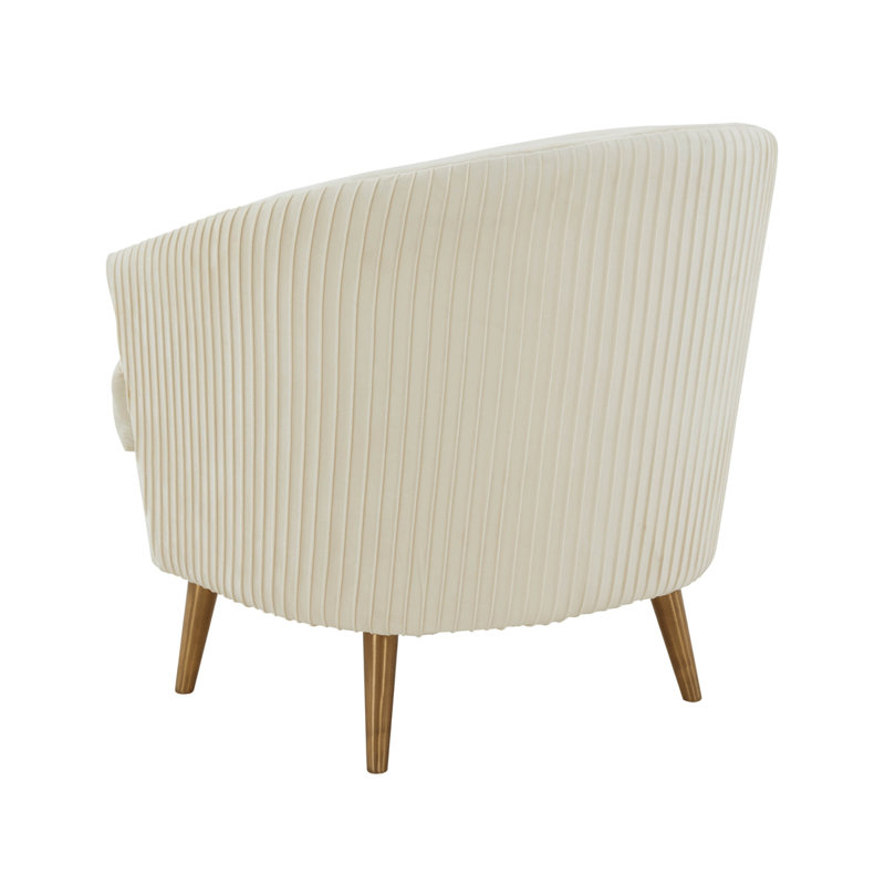 Velvet Barrel Chair, Cream Velvet