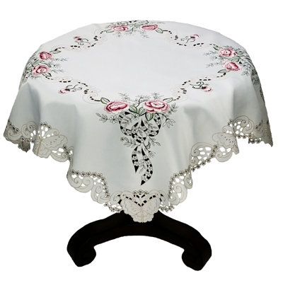 Splendid Meadow Embroidered Cutwork Table Topper