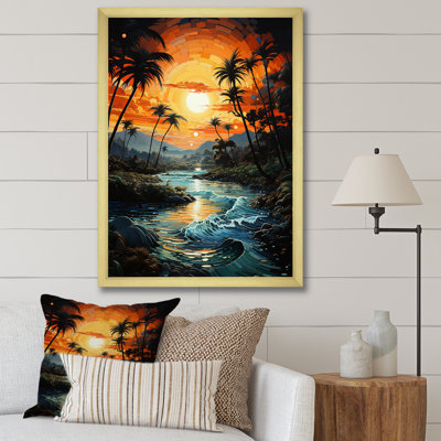 «Saudres Palm Trees Sunrise IV», reproduction sur toile