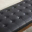 Banc capitonné à boutons avec appui-tête et pieds en noyer foncé-905773556-905773555