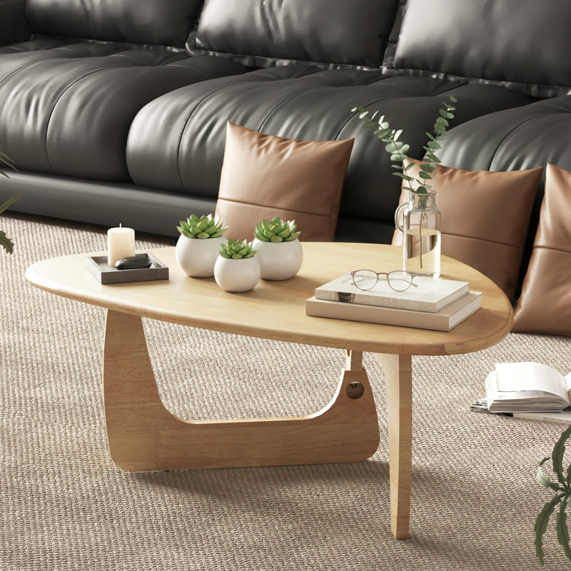 Table basse Mid Century, 16,5 po H x 43,3 po L x 30,7 po po, Natural
