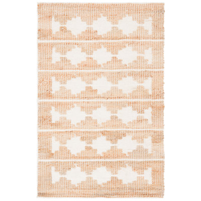 Ivory Natural Hand-Loomed Jute Wool Rug